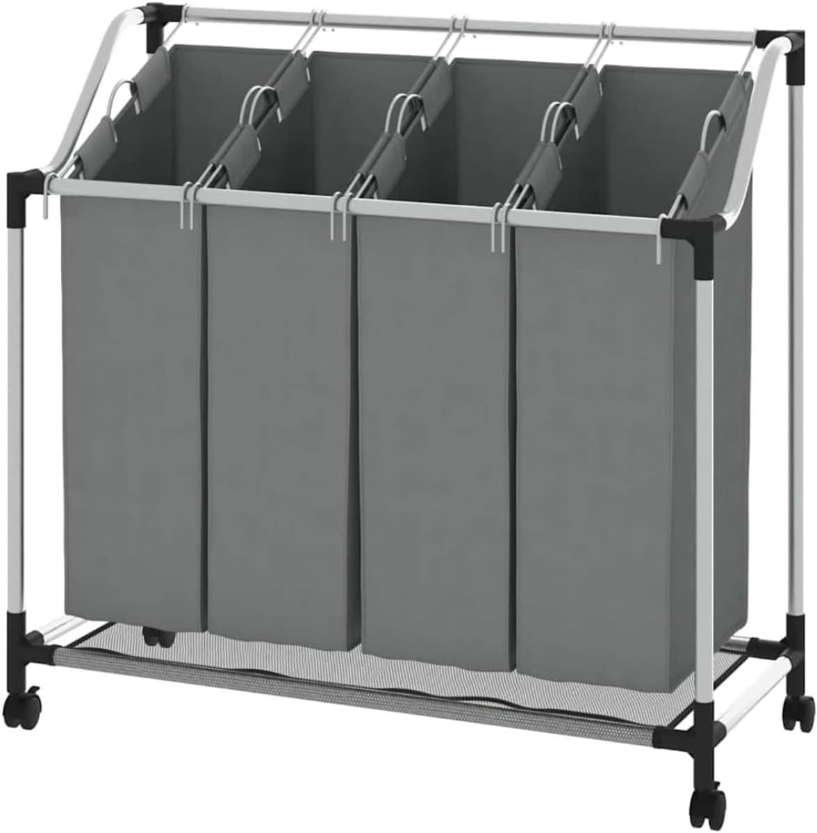 RWB® Wasmand 4 Vakken - Wasmand Vier Vakken - Wasmand - Grijs - ‎96 x 40 x 92 cm — afbeelding 1