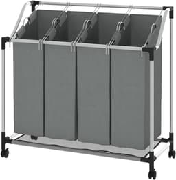 RWB® Wasmand 4 Vakken - Wasmand Vier Vakken - Wasmand - Grijs - ‎96 x 40 x 92 cm — thumbnail 1