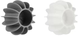 Set van 4 herbruikbare siliconen wasballen — Anti-klit, drijvende reinigingssponzen voor wasmachines, hulpmiddelen voor het verwijderen van huisdierharen — 6 x 4 cm (2 grijs + 2 wit) — thumbnail 1