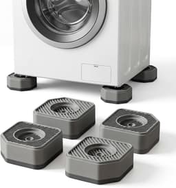 Trillingsdempers wasmachine - Trillingsdempers - Anti-vibration pads - Washing machine pads - Non-slip feet - 4.5cm height - Set of 4 - Kitchen stove riser - Dryer - Fridge - Dishwasher - Noise reduction - Grey — thumbnail 1