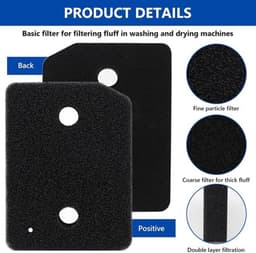 4 stuks filters - geschikt voor Miele T1-droger – Basisfilter voor droger – Candy-drogerfilter-9164761 – Reserveonderdeel – Spons – Accessoire geschikt voor Miele-warmtepompdroger — thumbnail 5