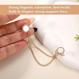6 Stuks - Broekclip - Broekklem - Vest ketting - Magnetische Broek & T-Shirt Kleding Clip - Kleding Gesp - Broekpijp Verkorter - Bevestigingsclip voor broekspijp - Wasknijpers - Antislip Vaste Gesp - Roségoud, zilver en pistoolzwart — thumbnail 5