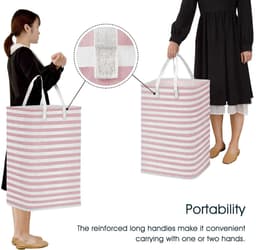 JeiibrZui Ronde Wasmand - Lichtroze - 75 Liter Vochtbestendig Opbergbox - 1 Stuk - Voor Kleding En Speelgoed — thumbnail 4