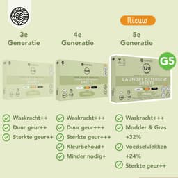 Cosmeau G5 Wasmiddel Wasstrips 120 5-Enzymen Wasbeurten Lentefris - Wasvellen - Wasmiddeldoekjes - Detergent Sheets - Bamboozy — thumbnail 2