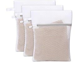 Ynkkvre - Set van 3 Waszakken - Mesh / Honingraat - Lingerie Waszakken met Ophanglus - Fijn Waszakje voor Ondergoed, Beha’s, Sokken, Babykleding en Maskers