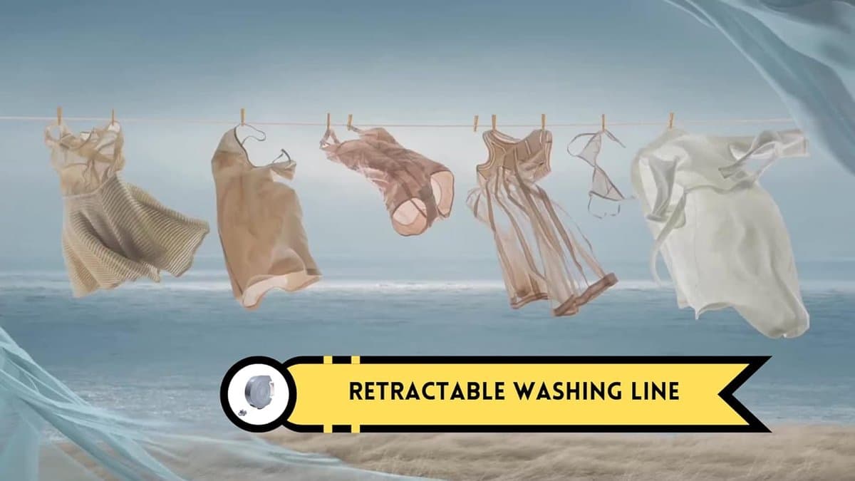 Intrekbare waslijn 15 meter - Ruimtebesparende en weerbestendige kledingdroger — afbeelding 1