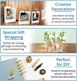 Houten Wasknijpers voor Foto Decoratie Ambacht Cadeaus Knutselen Schoolprojecten – 100 Stuks 25 mm — thumbnail 5