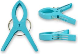 Set van 4 Blauwe Kunststof Wasknijpers - Handdoekklemmen - 15x10x3cm - Ideaal voor Klussen en Huishouden — thumbnail 5