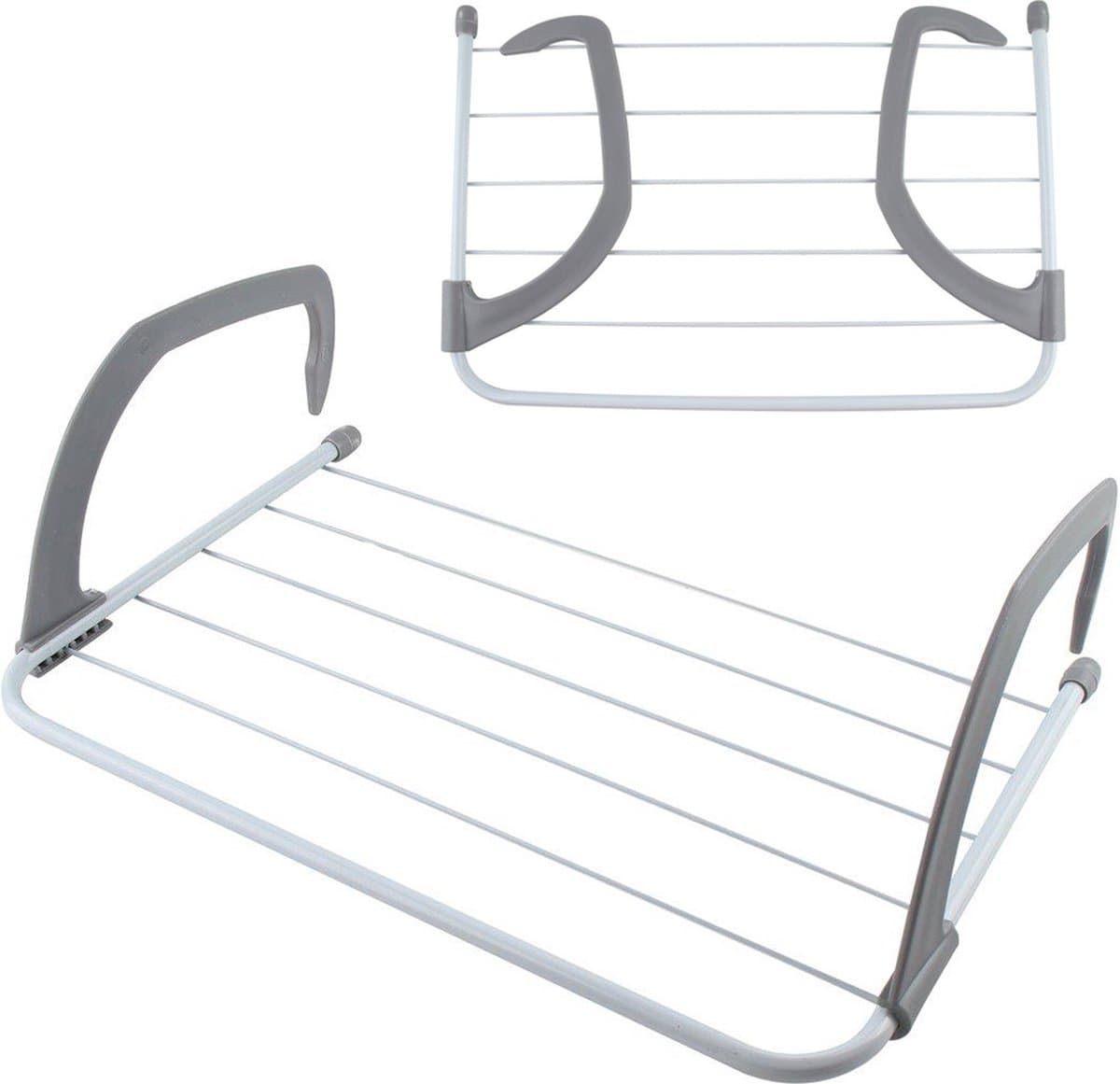 Wasrek / Droogrek voor aan Verwarming / Bad / Deur - 51 cm - Wasrekken - Wassen/kleding drogen - Droogrekken - Waslijnen - Grijs — afbeelding 1