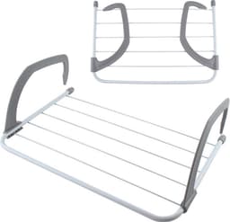 Wasrek / Droogrek voor aan Verwarming / Bad / Deur - 51 cm - Wasrekken - Wassen/kleding drogen - Droogrekken - Waslijnen - Grijs — thumbnail 1