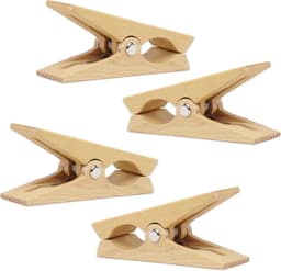 Houten wasknijpers - voor strandlaken en wasaccessoires - 2 stuks - stevig en duurzaam — thumbnail 1