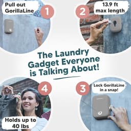 - Retractable Clothesline for Indoor and Outdoor | Heavy Duty Drying Line | Wall Mounted Drying Rack | Features Secure Lock System — thumbnail 2