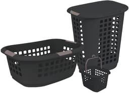 5Five Wasmand extra groot - antraciet - kunststof - 51 liter - 67 x 47 x 27 cm — thumbnail 3