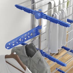 HOMCOM-Wäscheständer-Edelstahl, ABS-142L x 55B x 172H cm-Blau — thumbnail 2