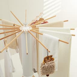 Tripod Drying Rack for Clothes - Portable and Foldable Space Saving Clothes Drying Rack with 16 Wooden Bars — thumbnail 3