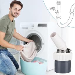 2 afvoeradapters voor wasmachines - Inlaatdiameter 19-24 mm - Afvoerslang voor het aansluiten van vaatwasser en wasmachine - Afvoerslang met enkele bocht - Accessoires voor de vloerafvoer van de wasmachine — thumbnail 2
