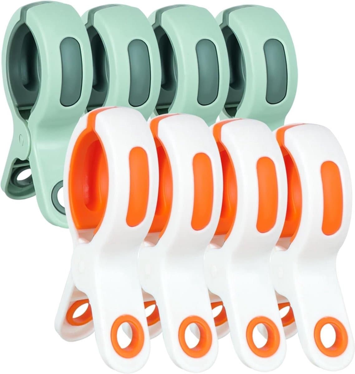 WNHB® Handdoekklemmen strandstoel 8 stuks - grote winddichte clips - stevige wasknijpers voor handdoek ligbed zwembad en kleding — afbeelding 1