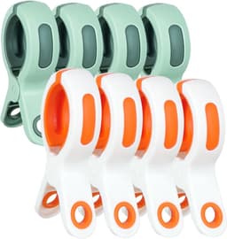 WNHB® Handdoekklemmen strandstoel 8 stuks - grote winddichte clips - stevige wasknijpers voor handdoek ligbed zwembad en kleding — thumbnail 1