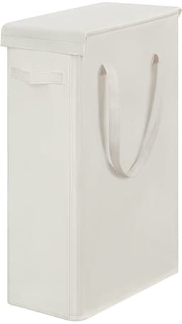 Wasmand - Slank Hoog Opvouwbaar met Deksel en Ademend Ontwerp - Voor de Was in de Slaapkamer - Beige 60L — thumbnail 1