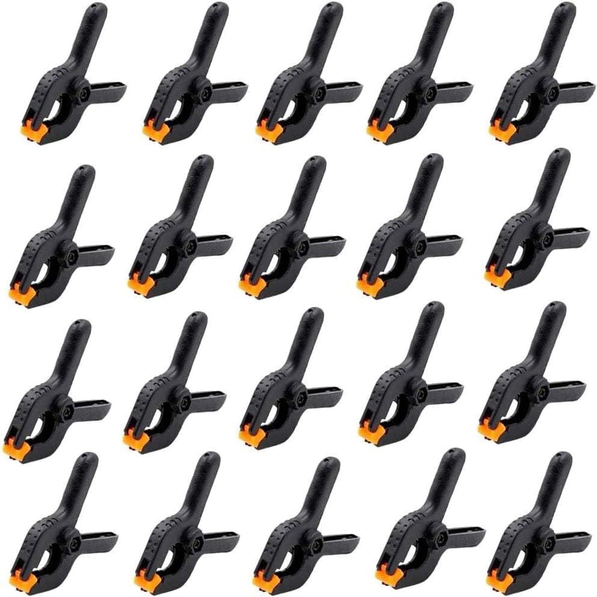 JGS Premium - 20 stuks zwarte nylon veerklemmen voor fotografie, studio en handwerk met krachtige lenteklemmen — afbeelding 1