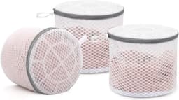 Drie waszakken van mesh voor de wasmachine kunnen worden gebruikt om bh's, ondergoed, sokken en delicate kledingstukken te wassen. — thumbnail 1