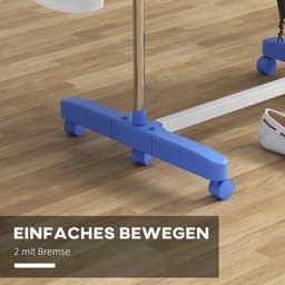 Pugsdrly Wasrek wasdroger. 4 niveaus, inklapbaar, one-click-systeem, 142 cm x 55 cm x 152 cm blauw + zilver — thumbnail 3