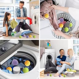 Herbruikbare Droogballen - 12 Stuks voor Efficiënt Drogen - Anti-Klitten Wasballen voor Wasmachines en Drogers met Pulsator - Set van 12 Eco-vriendelijke Drogerballen — thumbnail 5