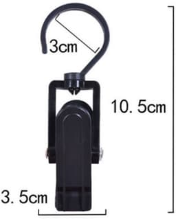 Washaken Clip - Drooghaak voor kleding - met 360 graden draaibare haak - Washaken met klemmen - kleerhangers voor sokken - Sterke plastic wasknijpers - Veelzijdig - draagbare antislip plastic hangers clips - 10stuks - zwart — thumbnail 5