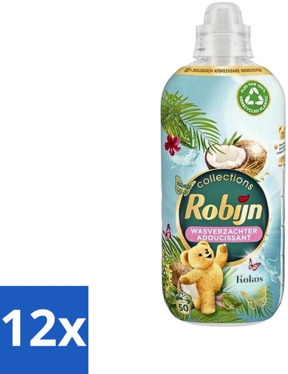 Robijn Collections - Wasverzachter - Kokos - 1,25L - 50 Wasbeurten - Voordeelverpakking - 12 stuks — afbeelding 1