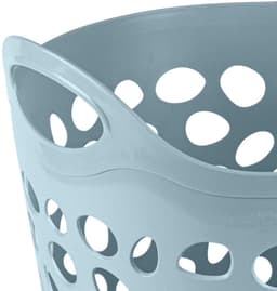 Plasticforte Flexibele wasmand/opbergmand - rond - blauw - 35 liter - D40 x H39 cm — thumbnail 3