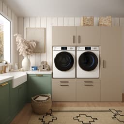 Wasophoogte® Wasmachine Kast Kyoto - Wasmachine verhoger - Wasmachine ombouw - 700(D)*1930(B)*2110(H) mm - Taupe — thumbnail 3