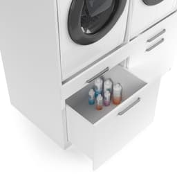 Wasophoogte® Wasmachine Kast Brugge - Wasmachine verhoger - Wasmachine ombouw - 700(D)*1330(B)*2110(H) mm - Wit — thumbnail 5