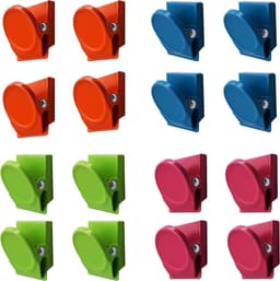 16 stuks veelkleurige magnetische metalen klemmen, koelkast whiteboard muur magnetische memo opmerking clip — thumbnail 1