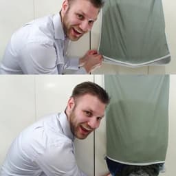 Hangende wasmand tas - Ruimtebesparend en praktisch - 1 stuk - Grijs - Katoen — thumbnail 2