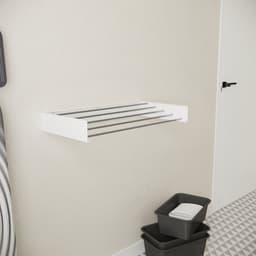 Wasophoogte® Wanddroogrek - Wasrek inklapbaar - Wasrek Hangend - Droogrek inklapbaar - 80cm - 4m drooglengte - Wit - inclusief boormal — thumbnail 5