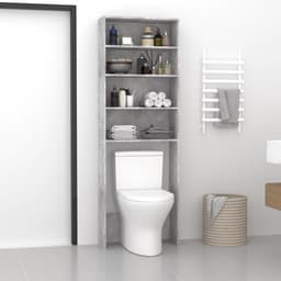 Wasmachine ombouw - Kast - Opbouwmeubel - Badkamermeubel - Verhoger - Wasmachine meubel - Opbergkast - Hout - Betongrijs — thumbnail 2