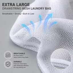 2 waszakken 70 x 90 cm met trekkoord - XXL wasnet voor delicate kleding en wasgoed — thumbnail 3