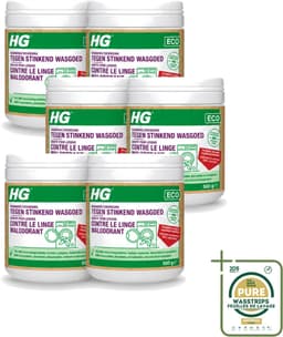 6 x HG ECO - Wasmiddeltoevoeging Tegen Stinkend Wasgoed - Effectieve Formule - 16 Wasbeurten - 500 g - Wasstrips - Wasmiddel - Stankmoleculen - Wasgoed - Wasmiddeltoevoeging - Stinkend Wasgoed — thumbnail 1