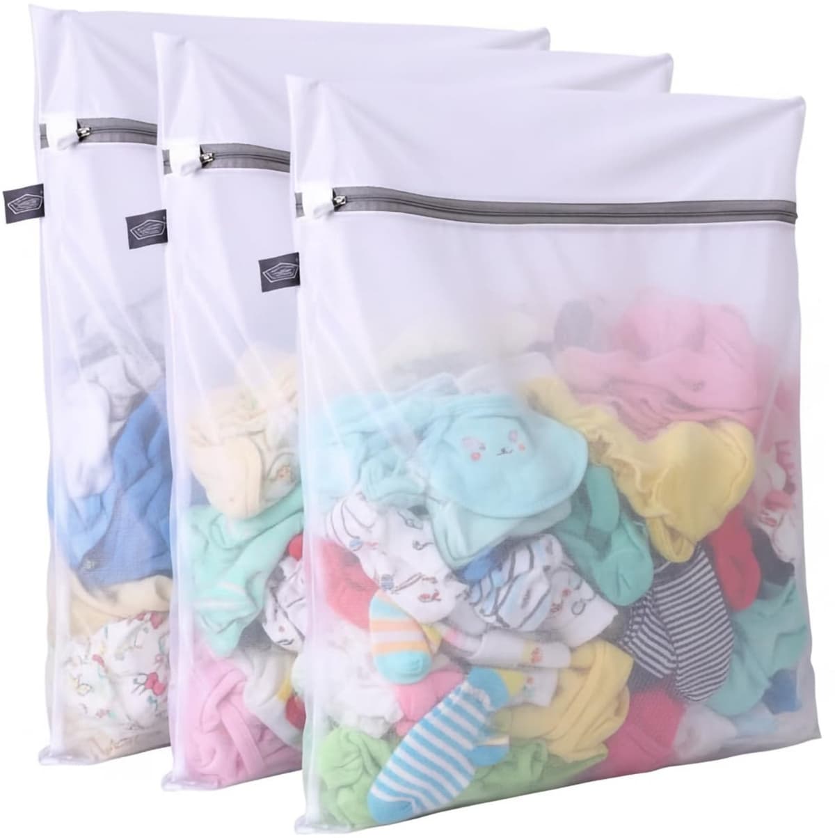 Waszakjes voor Wasmachine – Fijnmazige Wasnetten met Rits – Set van 3 — afbeelding 1