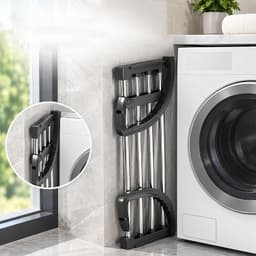 Radiatorwasrek, Uitschuifbare Wasdrogerrail, Opvouwbaar Wasrek Met Verstelbare Armen. — thumbnail 3