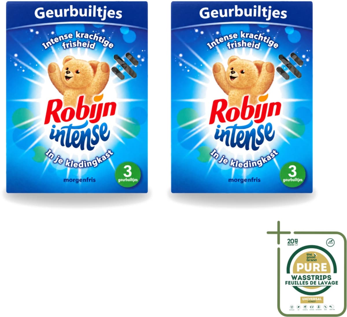 2 x Robijn - Intense - Geurbuiltjes - Langdurige Geur - Intense Frisheid - 3 Geurbuiltjes - Wasstrips - Geur In Kleding - Langdurige Geur - Frisse Geur - Geurbuiltjes - Kledingkast Geur — afbeelding 1
