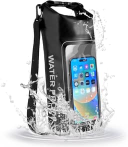 Rugzak 2 l met geïntegreerd transparant vak voor telefoon voor outdooractiviteiten, zwart — thumbnail 1