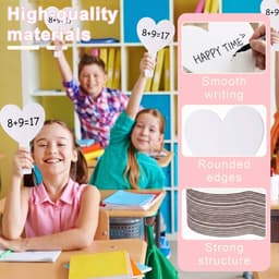 26 stuks kleine droog afwisbare borden, klein handheld, droog afwisbare antwoordpeddel, kleine whiteboards, droog afwisbare borden, voor studenten, klaslokaal, spelletjes (hartvorm) — thumbnail 3