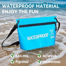 Tas om mee te zwemmen, IPX4, strandtas, enkele tas met verstelbare riem, print, waterbestendig, hemelsblauw, voor reizen, strand, camping, watersport en outdoor — thumbnail 5