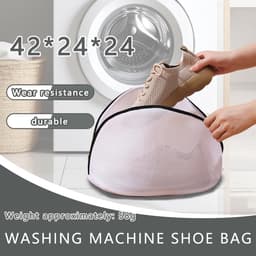 Waszak voor schoenen - 2 stuks, wasmachine zakken met rits, mesh wasnet voor delicate kleding en schoenen — thumbnail 4