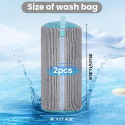 Herbruikbare Wasmachine Schoenwastas met Rits - 360° Schoonmaak voor Wasmachine en Droger (Geel, Grijs) — thumbnail 3