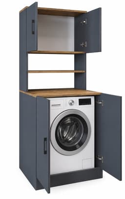 Roomart ATLANTIC-I Wasmachine Ombouwkast 70x180 cm - Overbouwkast - Antraciet Eiken — thumbnail 1