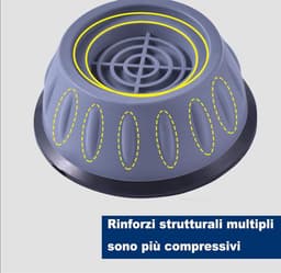 Antivibratievoeten Wasmachine - Trilvoetjes Rubber - Apparaat Stabiliseren - Universeel Antislip - Set van 4 - Zwart — thumbnail 4