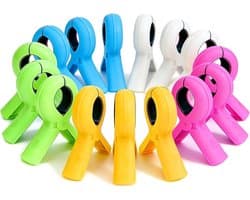 15 strandhanddoekclips, grote handdoekklemmen voor strandstoel en zwembadstoel, stevige clips voorkomen dat handdoeken wegwaaien door de wind, 5 kleuren