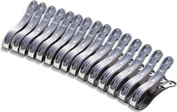 15pcs 8cm RVS Grote Wasknijpers - Handdoekclips - Strandhanddoekclips - Veerclips - Handdoekklem voor Dagelijks Wassen - Strandhanddoek - Badhanddoek - Bedlinnen en Dikke Kleding (Zilver) — thumbnail 1
